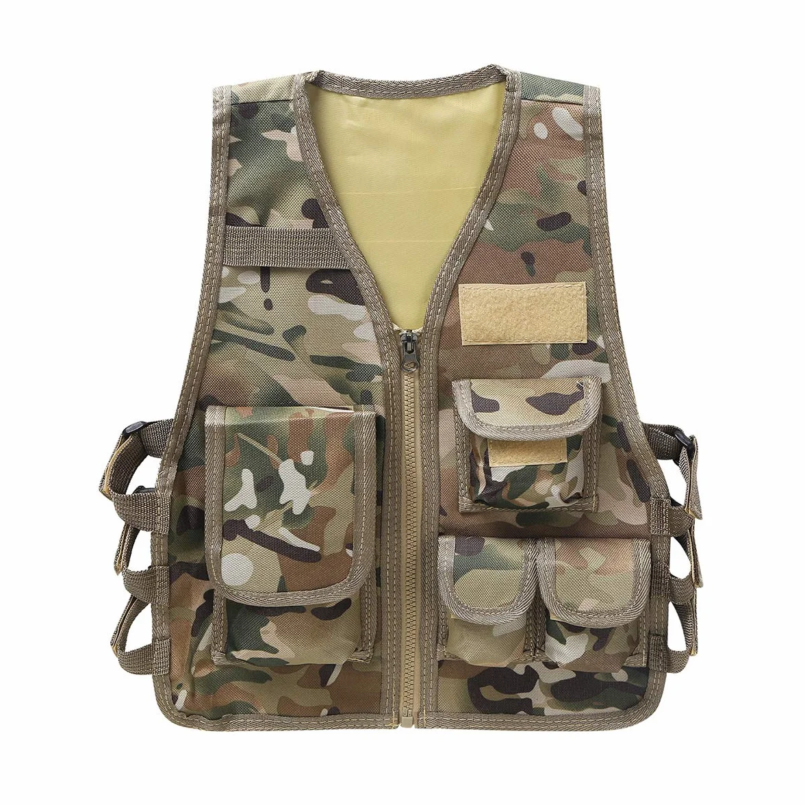 Oyolan - Gilet da pesca mimetico, con tasche multiple e regolabile per bambini 8-14 anni