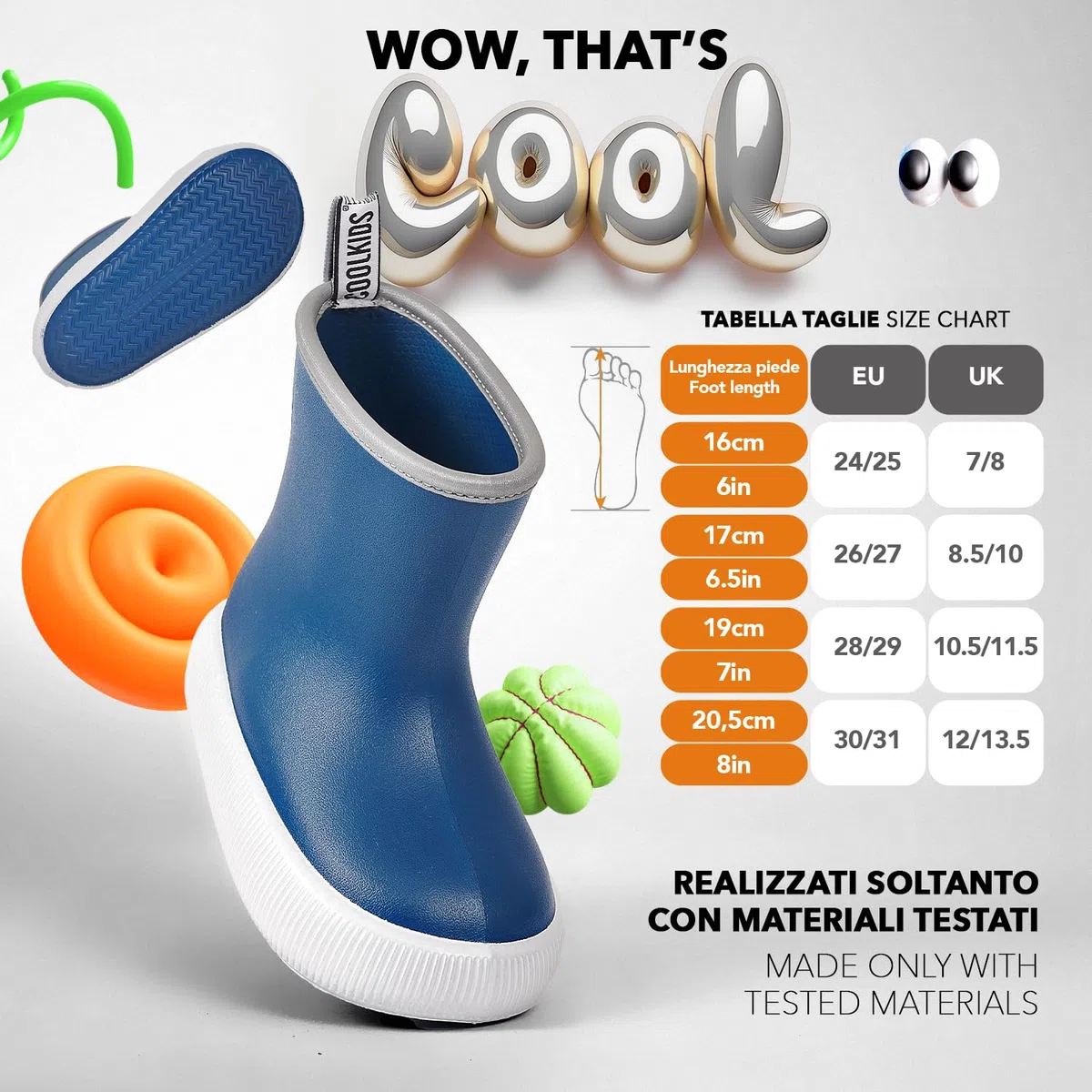 PERLETTI Stivali Pioggia Bambino Bambina con Suola Spessa Antiscivolo - Stivaletti Bimbo Bimba Impermeabili Ultra Leggeri - Galosce Bambini Asilo Scuola Materna Colorati Bordo Catarifrangente