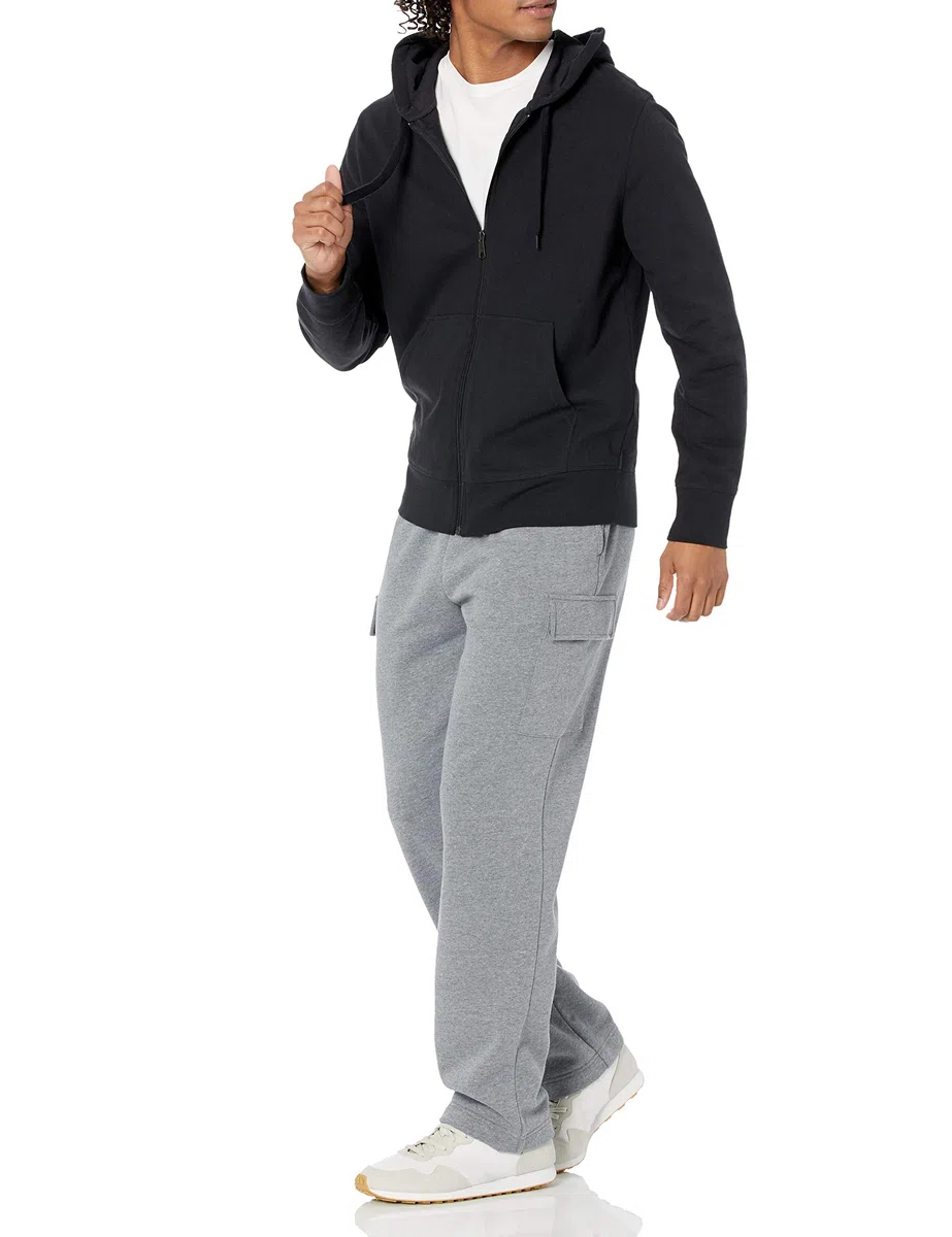 Amazon Essentials Uomo Felpa Leggera con Cappuccio in French Terry con Zip Integrale vestibilità Comoda