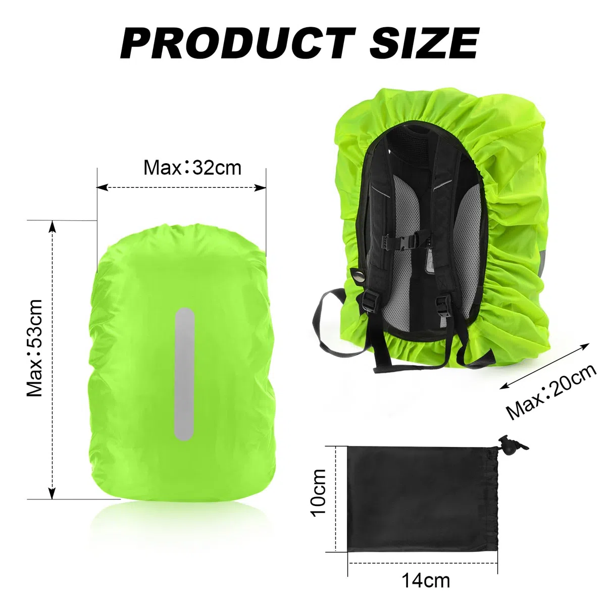 2 parapioggia zaino impermeabile (30 L-40 L), parapioggia per zaini con strisce riflettenti, borsa per la scuola, per ciclismo, trekking, campeggio, viaggi