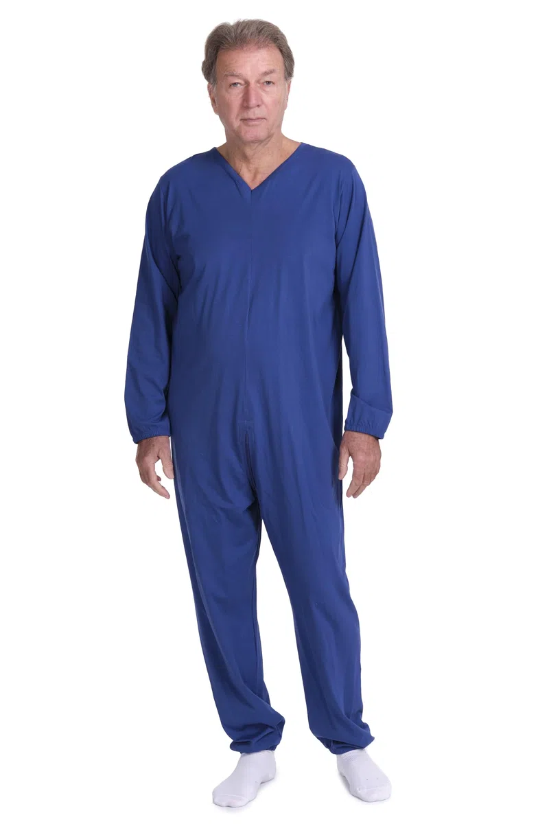 FERRUCCI COMFORT Pigiama Sanitario per degenti con Cerniera a Manica Lunga 9078-100% Cotone - Made in Italy