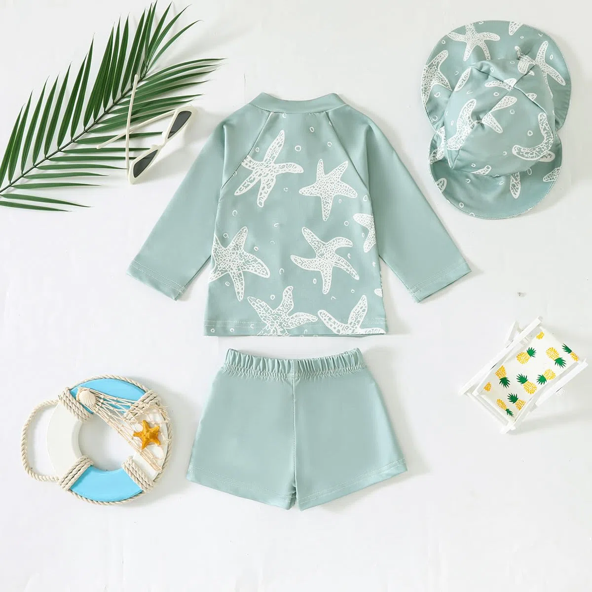 Costume da Bagno per Bambino Bambini a Manica Lunga Cerniera con Cappello da Sole per Il Costume da Bagno per Neonato