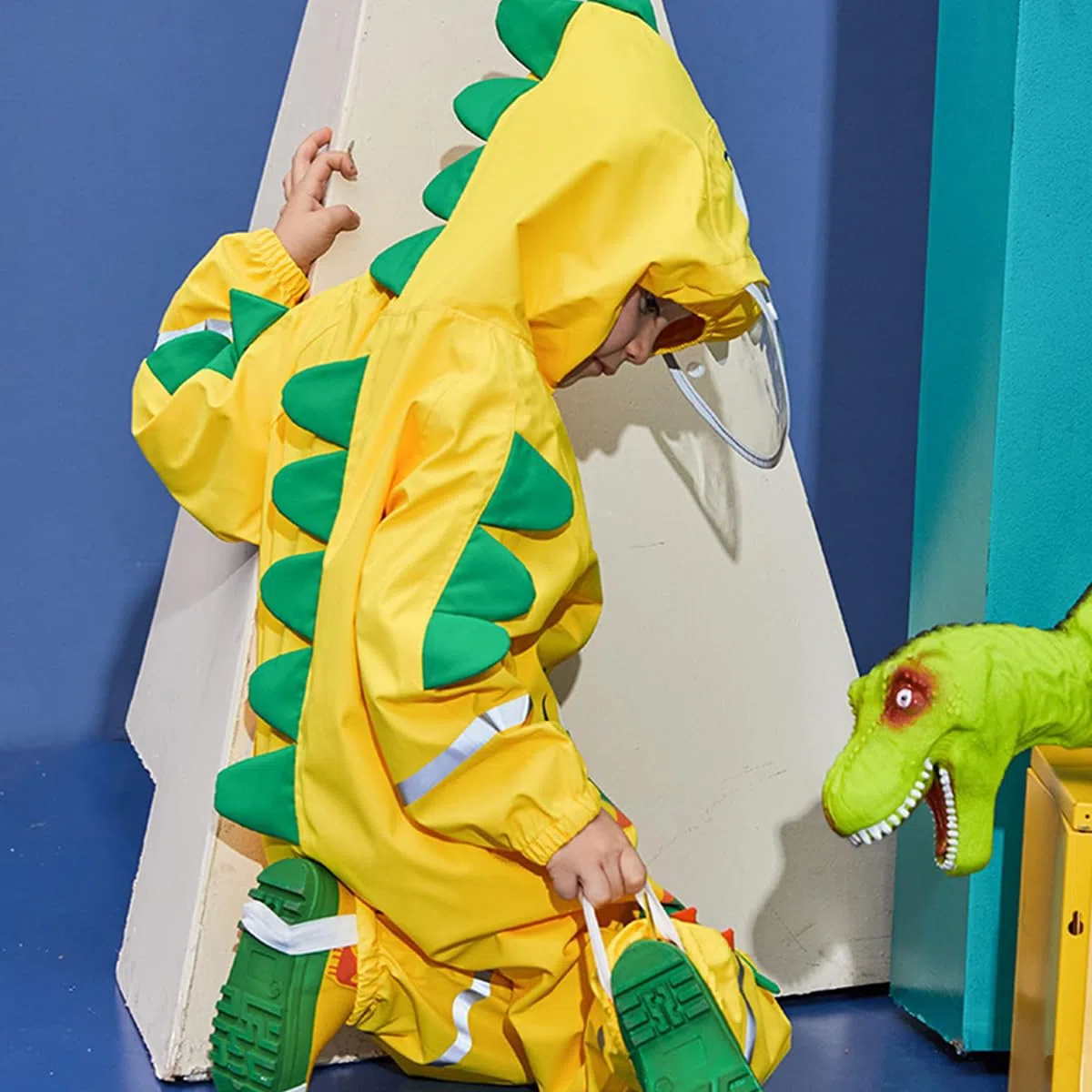 Impermeabile Bambini, Tuta Pioggia Bambina Antipioggia con Cappuccio Impermeabili per Bambini Ragazzi Ragazze Giacche da Pioggia Bambino Poncho Antipioggia Simpatico