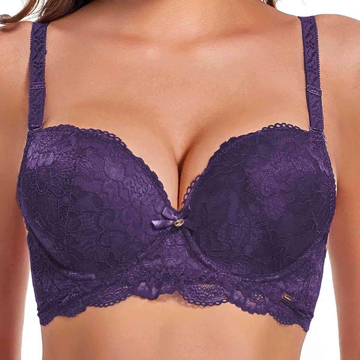 SHEKINI Completi Intimi da Donna Lingerie Reggiseno con Ferretto in Pizzo Spalline Removibili Elegance Push Up Reggiseno e Perizoma Set da 2 Pezzi