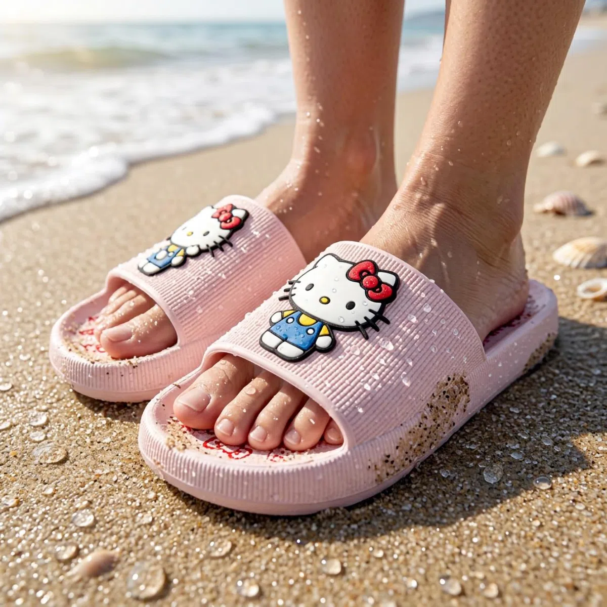 Hello Kitty Friends Ciabatte Fascia Mare Ragazza e Donna | Pantofole Piscina Doccia Gomma EVA Leggera | Sandali da Spiaggia Comodi Estivi Originali