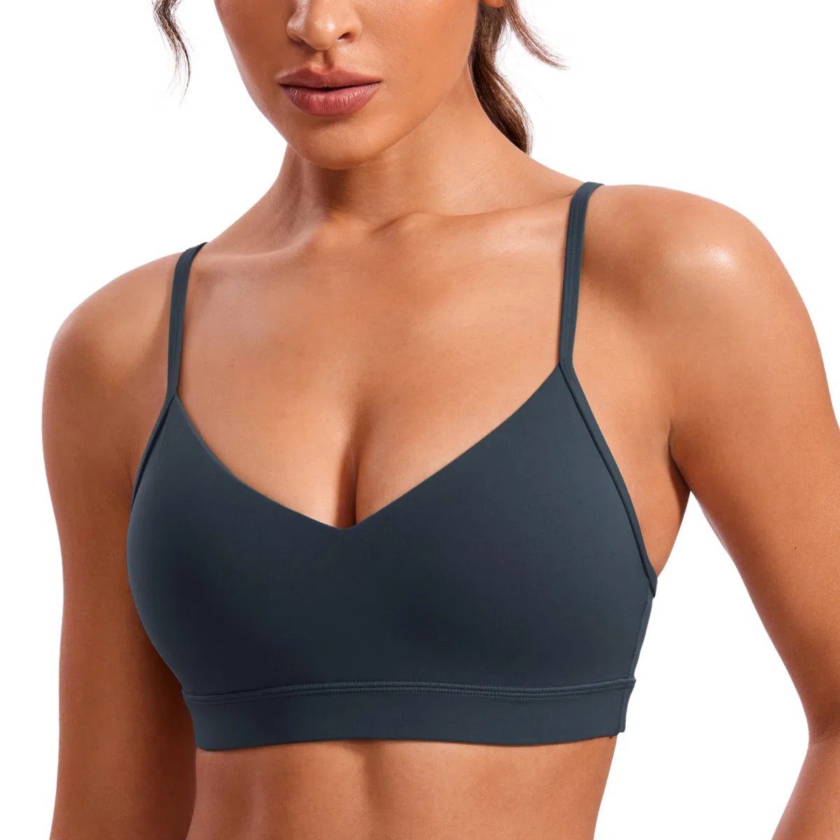 CRZ YOGA Butterluxe V Collo Gli Sport Reggiseni per Donne Regolabile Imbottito Yoga Reggiseno
