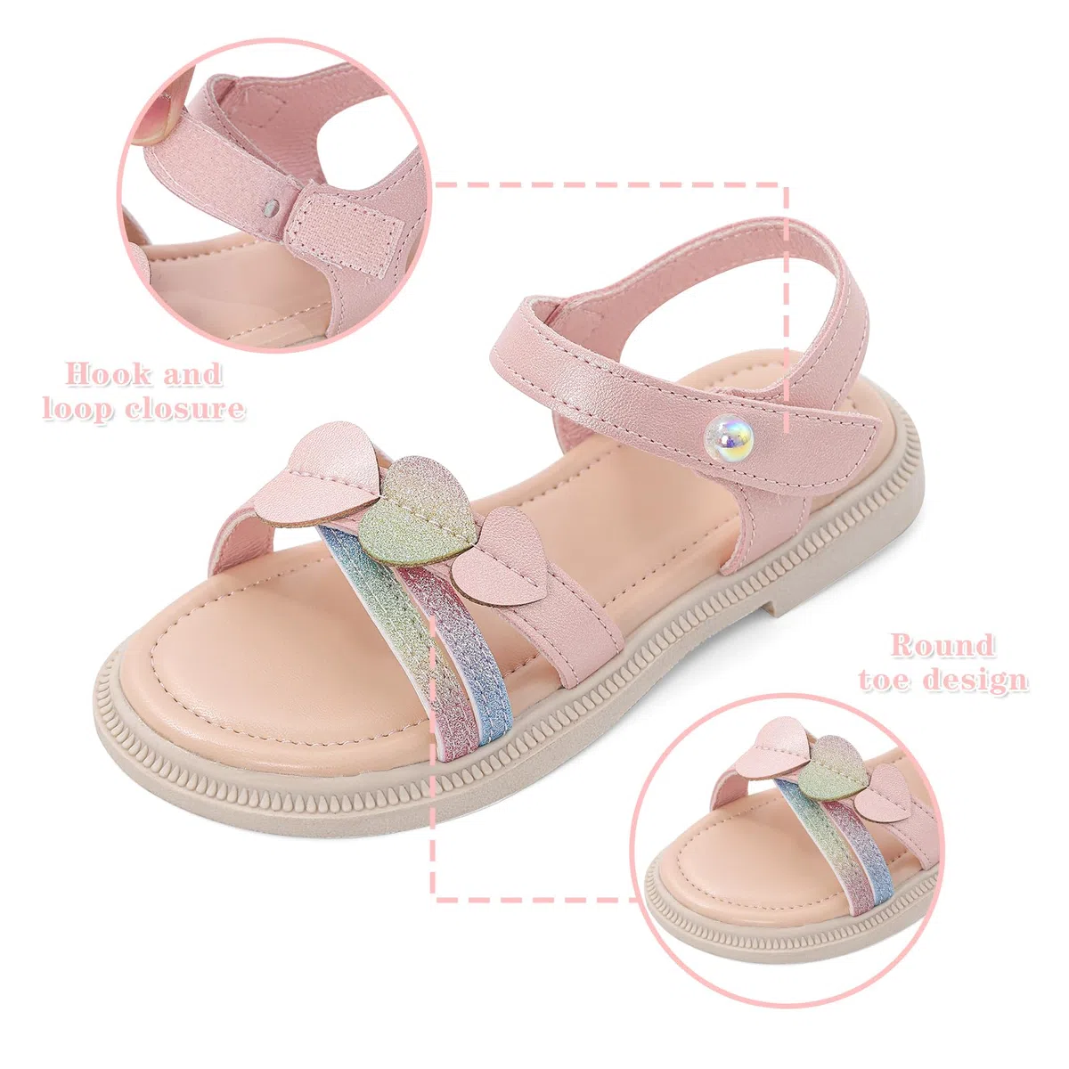 MASOCIO Sandali Bambina Punta Aperta Scarpe Estive per Bimba Bambina 27-35 EU