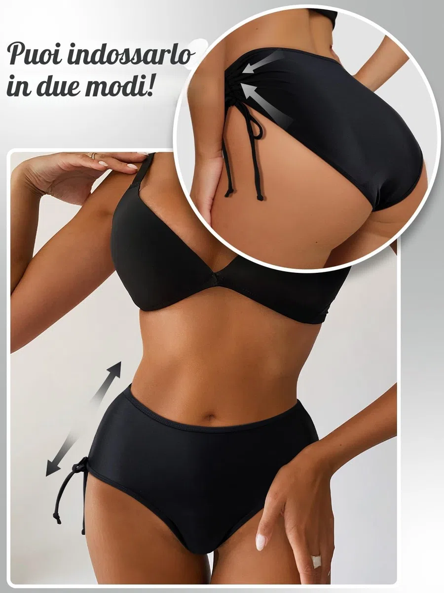 Periodi costumi da bagno per il nuoto da donna 4 strati a prova di perdite, pantaloni bikini a vita alta, costume da bagno nero adolescente ragazza periodi costume da bagno con coulisse