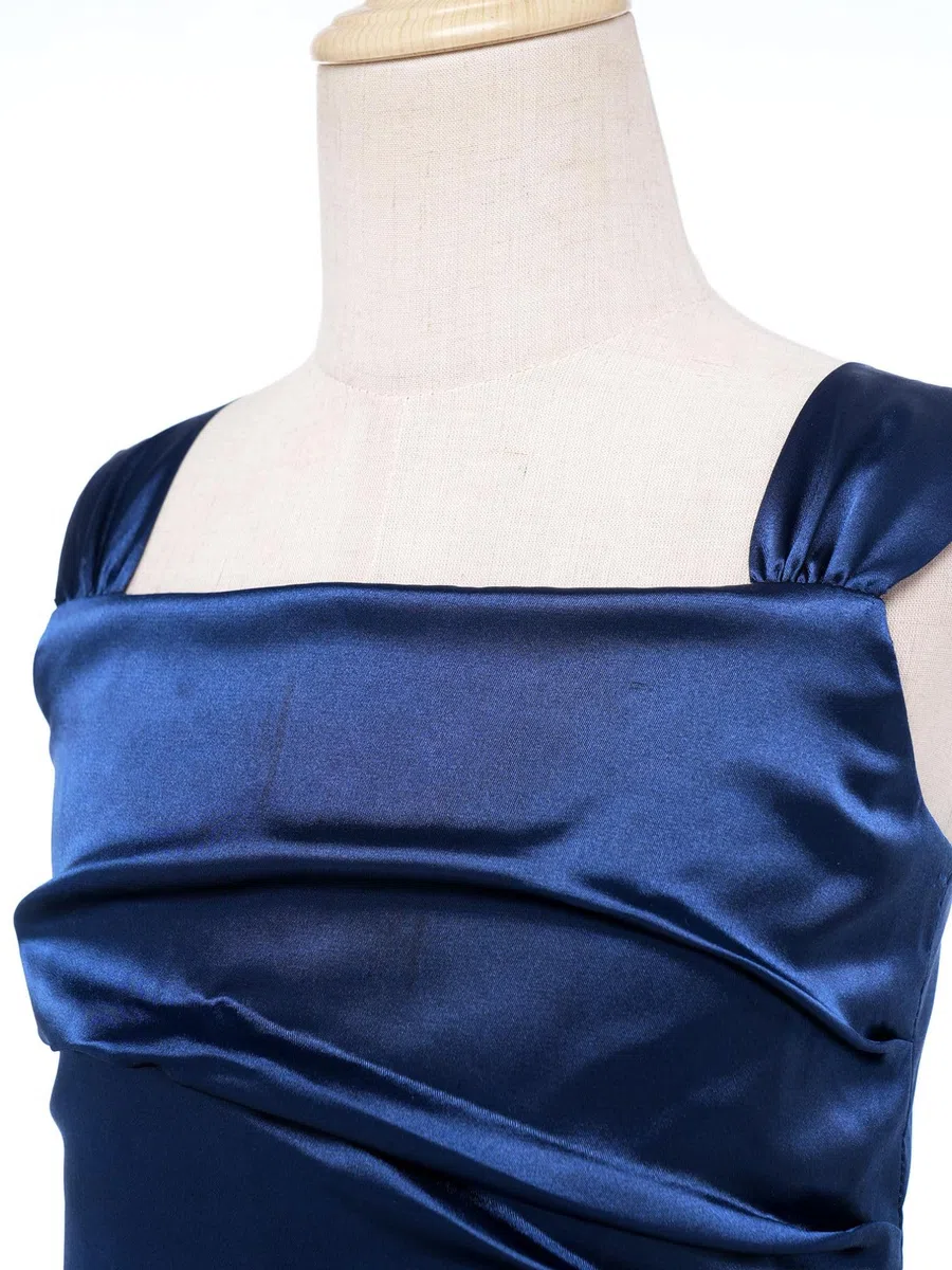 Agoky Abito da Cerimonia in Raso per Ragazza Senza Maniche con Arricciato Vestito Lungo a Trapezio da Damigella a Tinta Unita per Matrimonio Festa Battesimo Compleanno