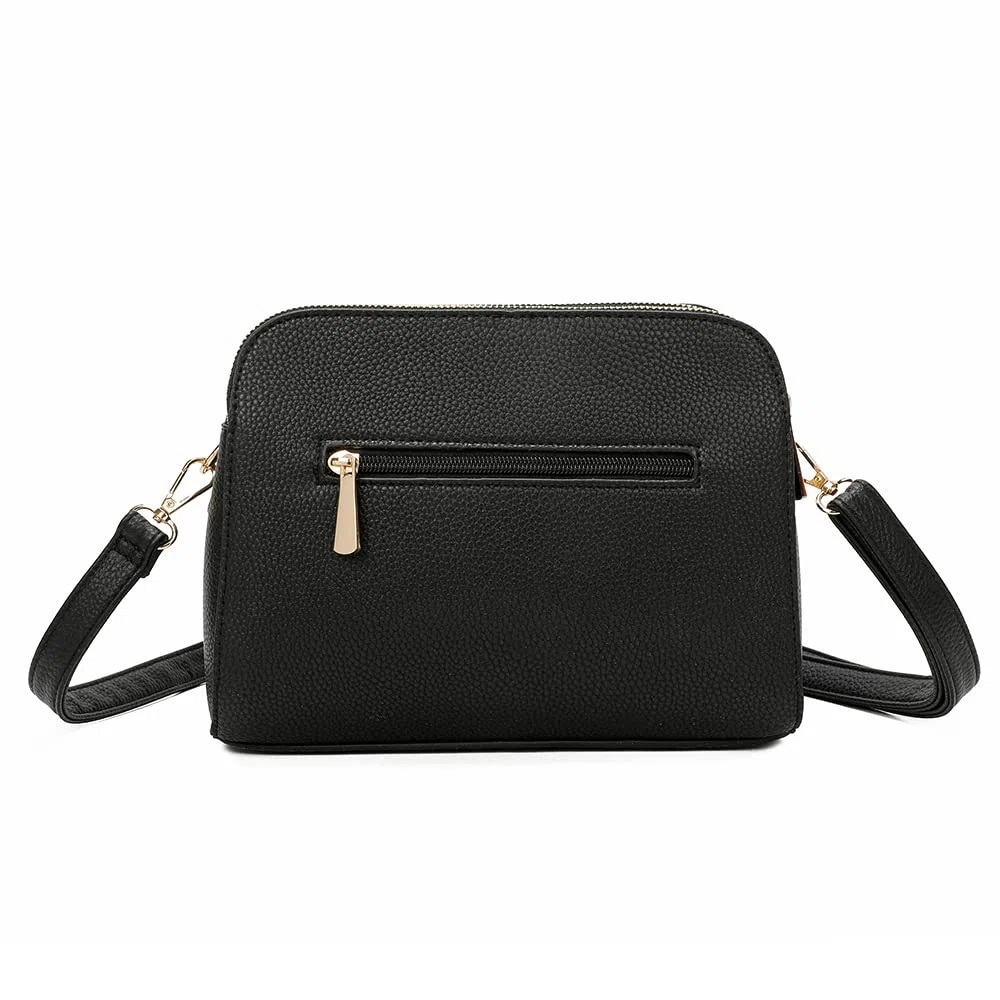 ELIOX Borsa a Tracolla Donna Piccola con 3 Scomparti Capienti - Borsa Mano PU Pelle Sintetica - Borsetta Moda Borse Spalla- Crossbody Bag