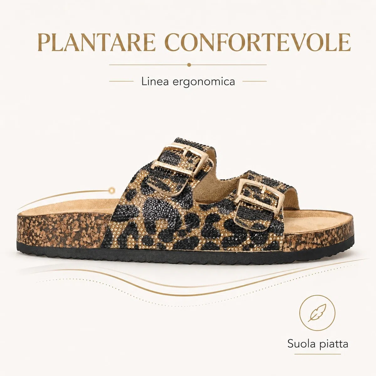 JOMIX Ciabatte Estive da Donna Comoda Suola in Sughero Punta Aperta Alla Moda Traspirante e Antiscivolo WCF250035