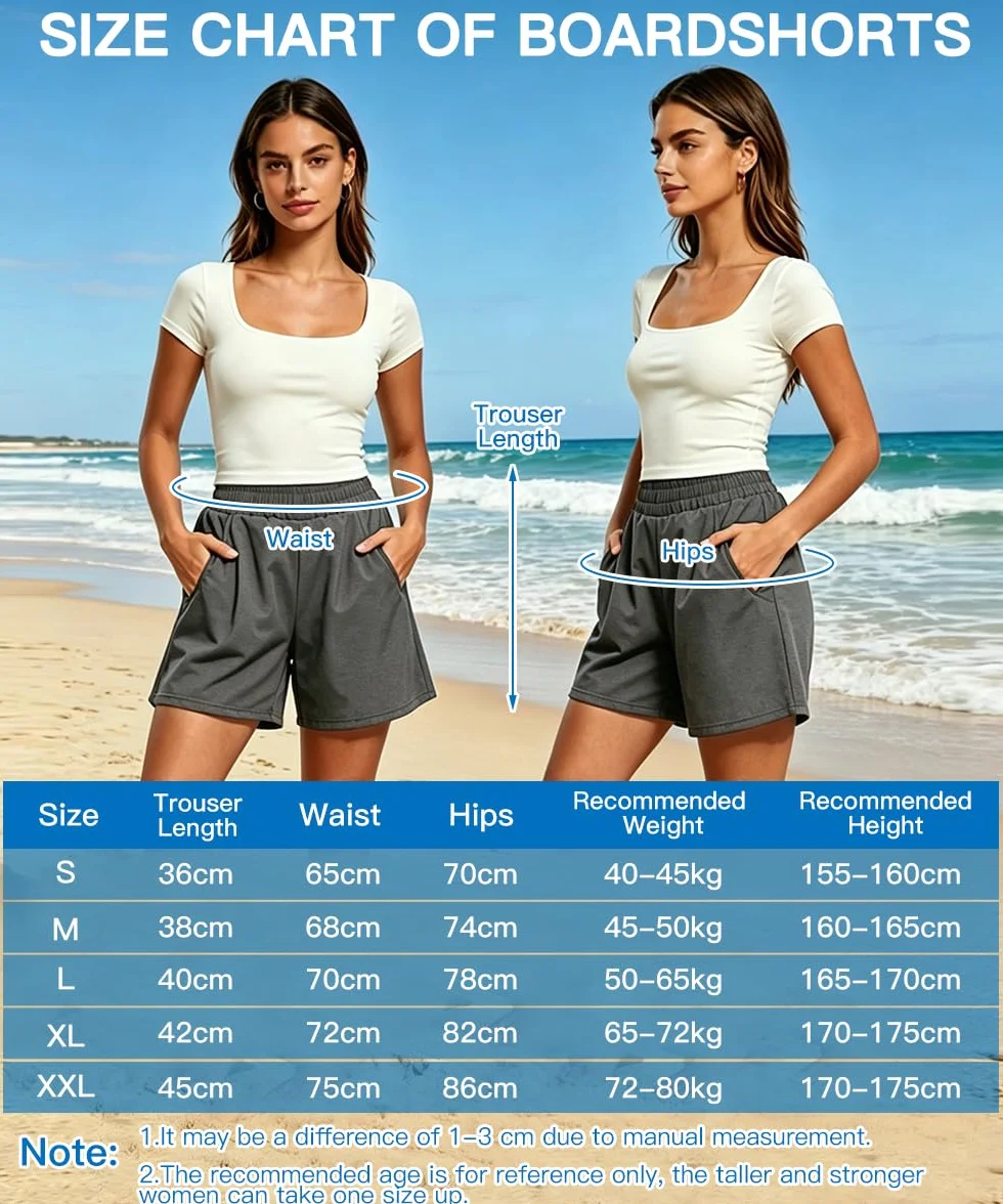 Costume da bagno da donna, a vita alta, con tasche, ad asciugatura rapida, boxer Liner UPF50+ UVA, bikini da donna, per spiaggia e sport acquatici