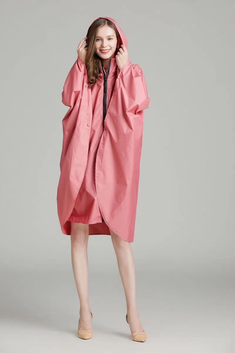 NUUR - Poncho antipioggia da donna, unisex, impermeabile, per festival, riutilizzabile, con cappuccio, per trekking, ciclismo, attività all’aria aperta, multiuso