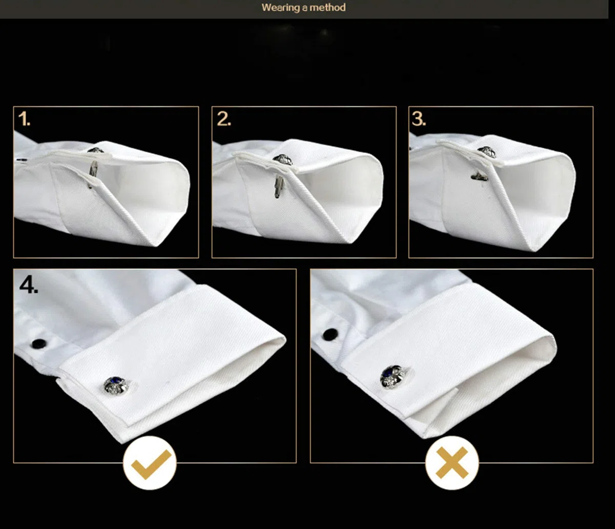 Daesar Gemelli Camicia Uomo Personalizzati Gemelli per Matrimonio Rotondo Croce Gemelli Uomo Zirconi Blu Gemelli Camicia Uomo Oro