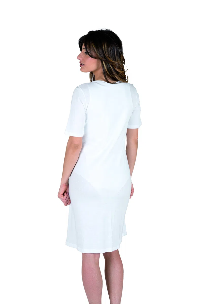 Premamy - Camicia Clinica per Premaman, Modello Aperto Davanti, Cotone Jersey, Pre-Post Parto