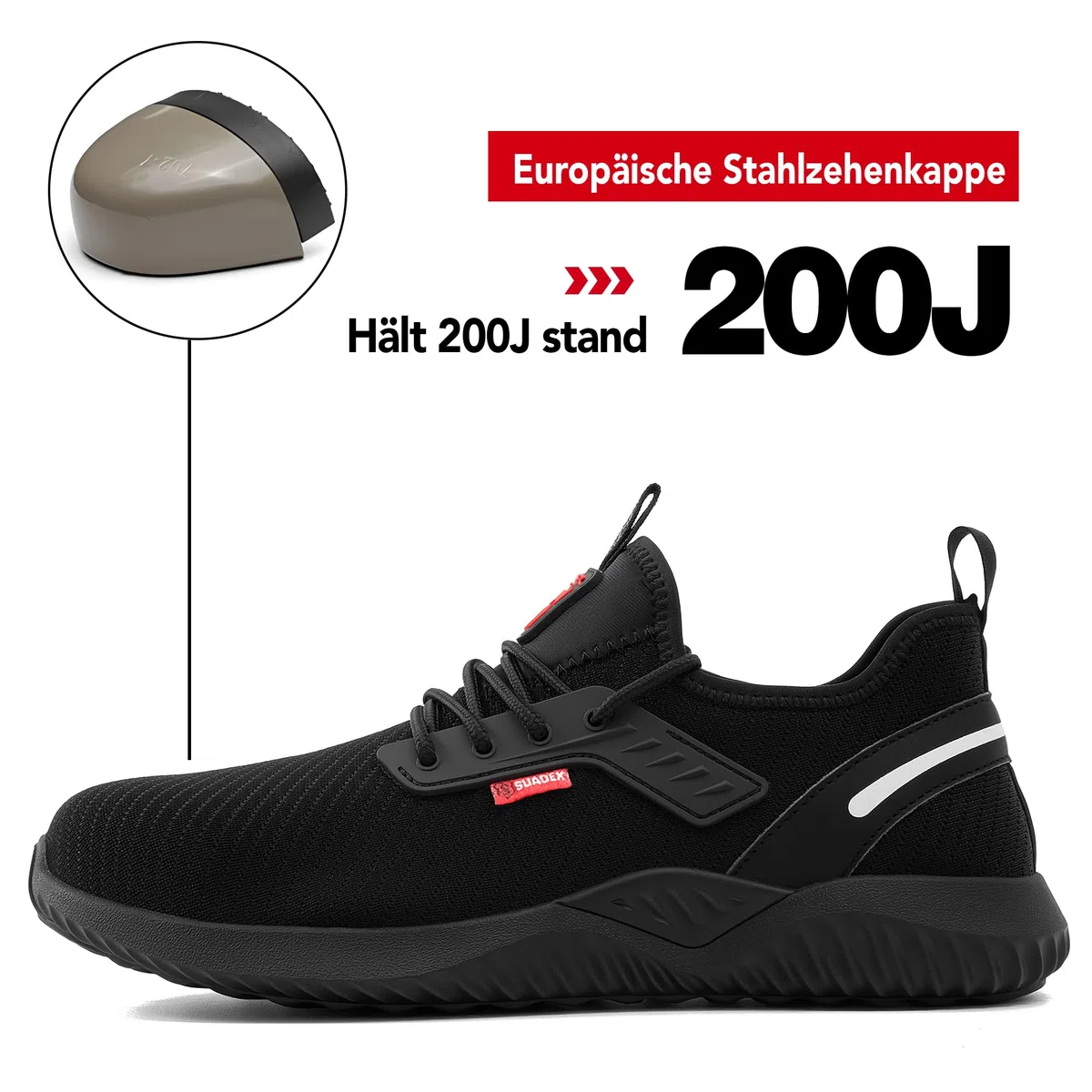 SUADEX Scarpe Antinfortunistiche Uomo Donna Leggere Scarpe da Lavoro Ammortizzazione Leggeree Sportive CantierTraspiranti Sicurezza con Puntale in Acciaio EU 37-48