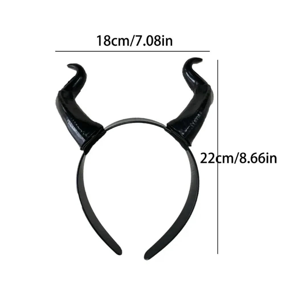 SYJYM - Copricapo per travestimento da Antilope e Diavolo, per travestimento di Natale, Halloween, con corna da strega, regina nera, corna da demone, copricapo
