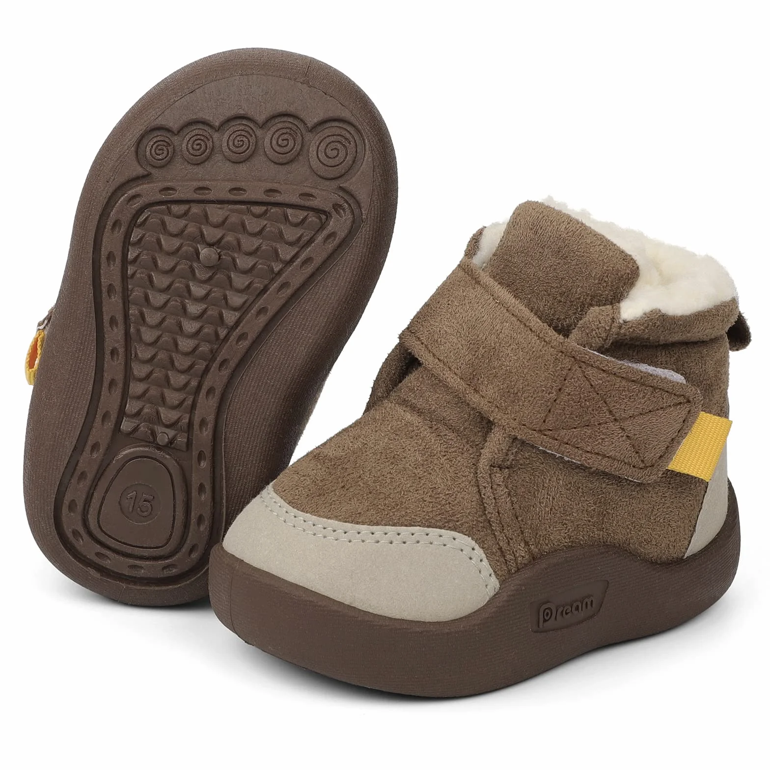 MASOCIO Stivaletti Neonato Neonata Invernali Scarpe Babbucce Bimbo con Suole Gomma Antiscivolo Taglia 18-23 EU