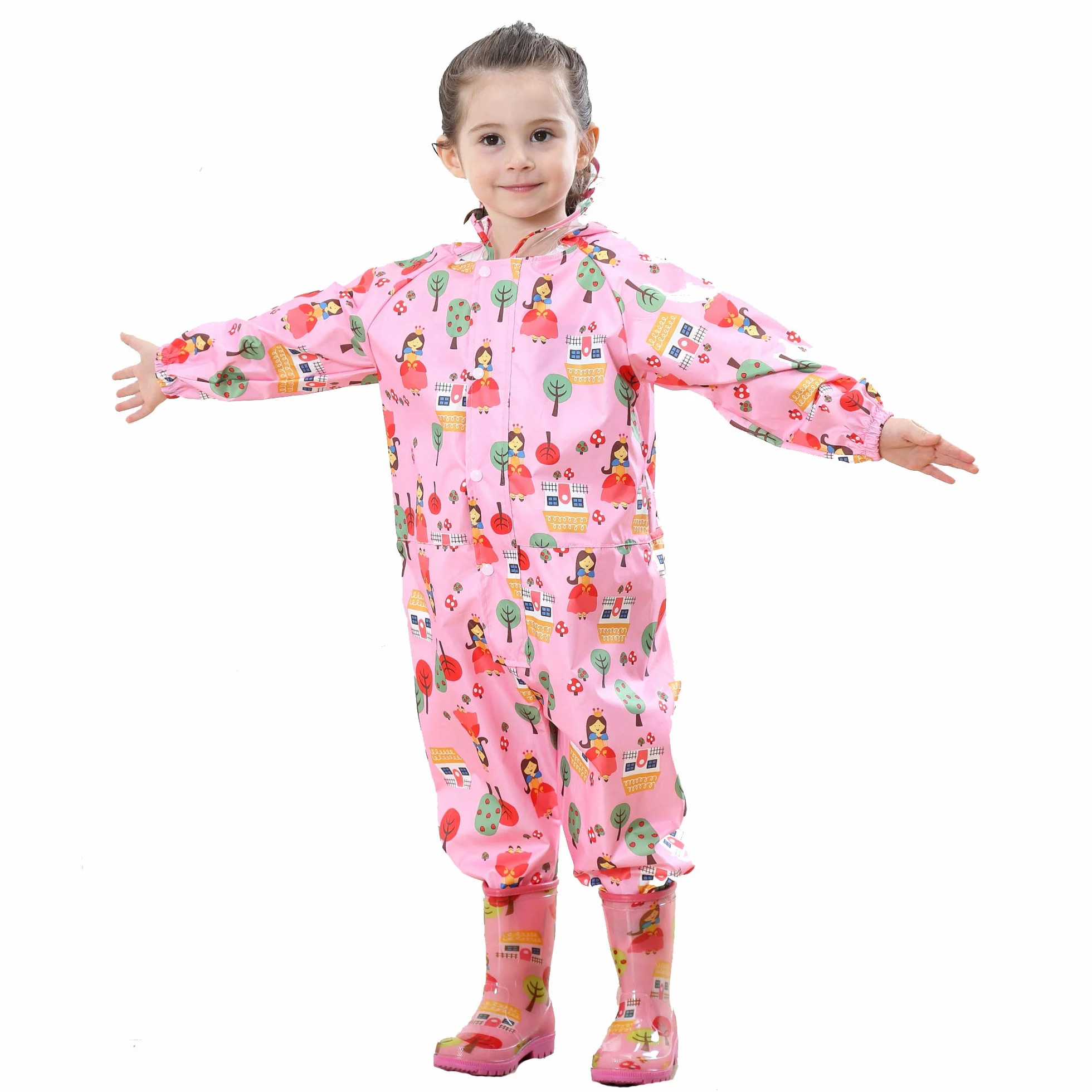 Impermeabile Pioggia Bambino Impermeabile Antipioggia Tuta Bambini Con Cappuccio Ragazze Ragazzi Poncho Portatile Jogging Tutto in Uno Giacche Impermeabili Bimba Bimbo Unisex 1-7 anni