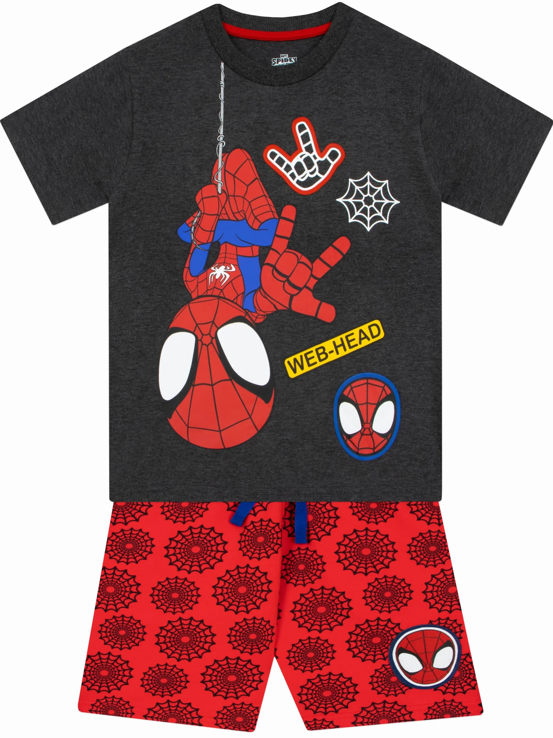 Marvel Abbigliamento Bambini e Ragazzi | Spidey And His Amazing Friends Set di Pantaloncini e Maglietta | Maglietta Spiderman Bambino
