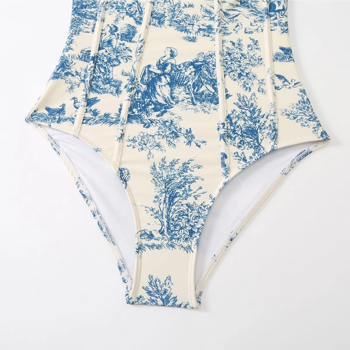 Costume da bagno da donna con coppe e coppe Curvy, costume da bagno da donna, costume da bagno monokinis Shape Swimwear Push Up Verde Blu Fiori 2 pezzi Adolescente Ragazza Costume da bagno intero