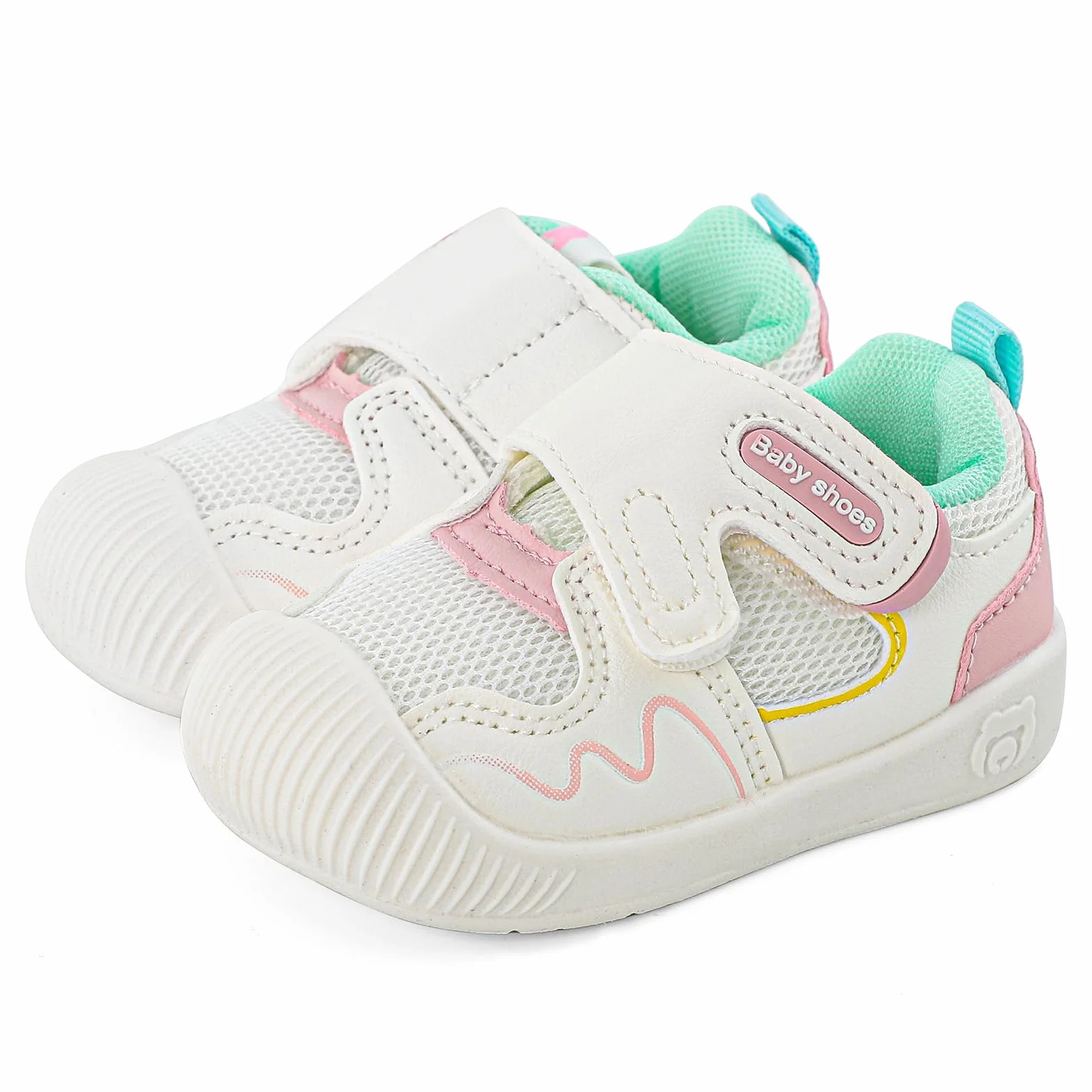 LACOFIA Scarpine Primi Passi Bambina Scarpe Ginnastica Neonato Sneakers Bimbo con Suola Gomma Antiscivolo