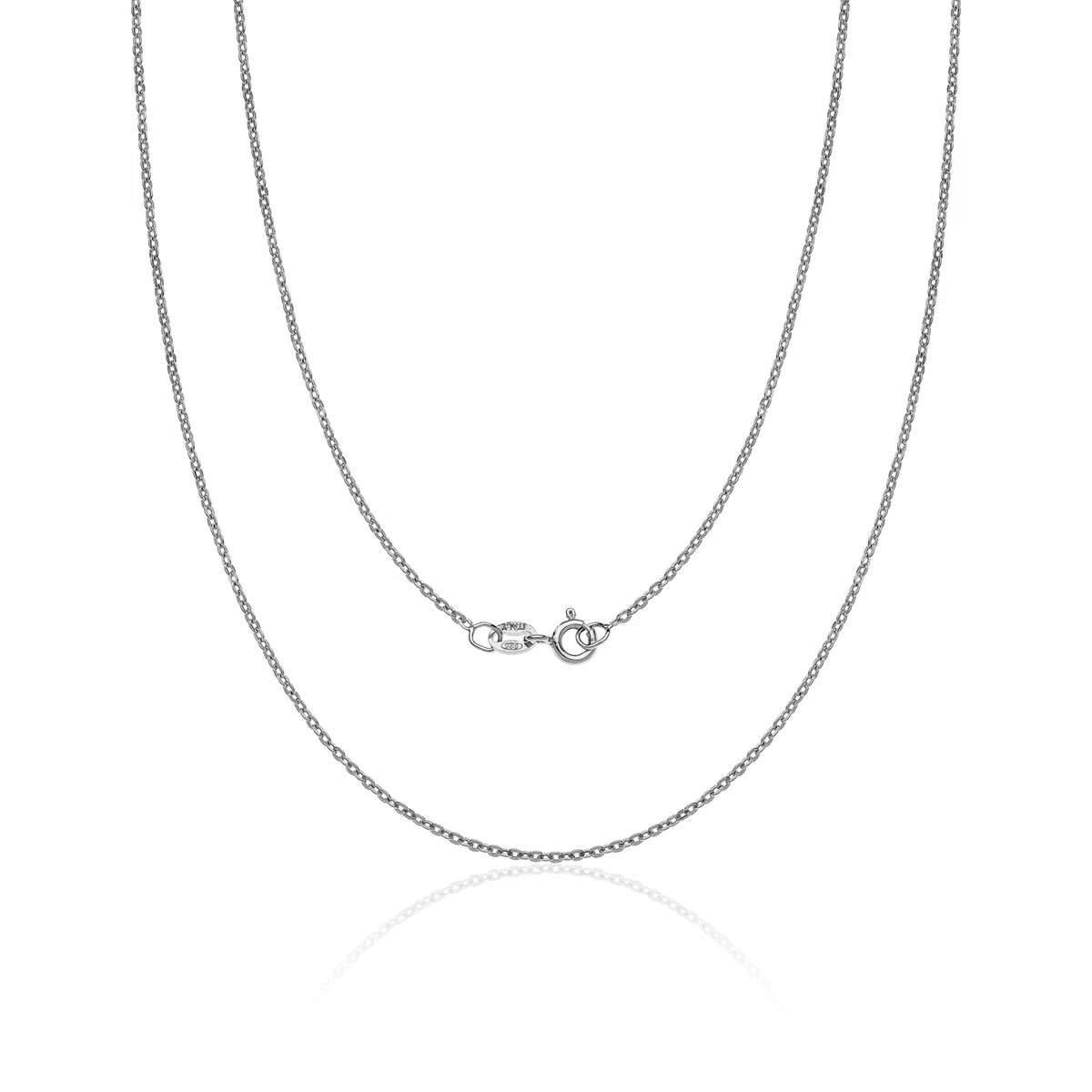 Aka Gioielli® - Catenina Forzatina Rolò Laminata 1.5 mm Argento Sterling 925 Rodiato - Collana Fine Donna Argento 925 Lunghezze: 35 40 45 50 55 60 65 70 80 cm