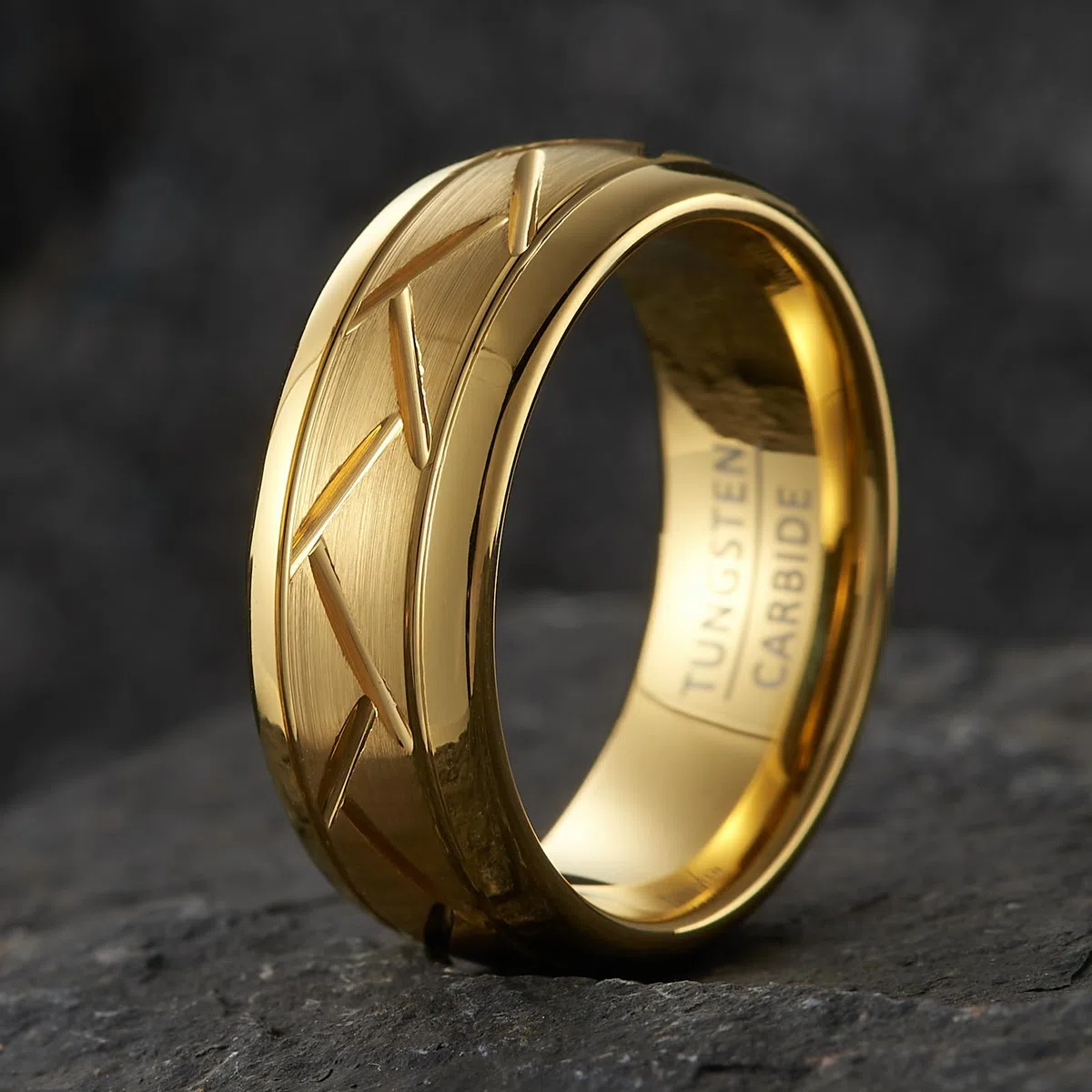 1 anello alla moda in tungsteno Y2K per uomini e donne, con una larghezza di 8 mm, adatto per l'uso quotidiano su fedi nuziali per coppie, feste, vacanze, compleanni e anniversari
