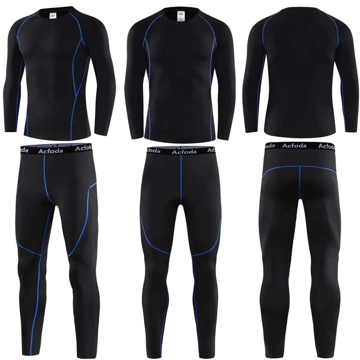 Acfoda Invernale Biancheria Intima Termica Uomo Traspirante Termiche Intimo Set Sci Funzionale per attività all'Aperto S-2XL