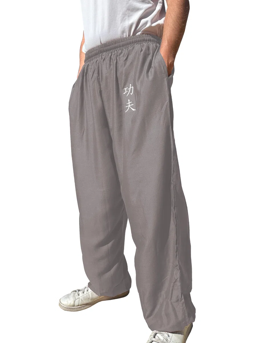 Pantaloni da kung fu Wing Chun Tai Chi stile con tasche, pantaloni larghi rayon V3