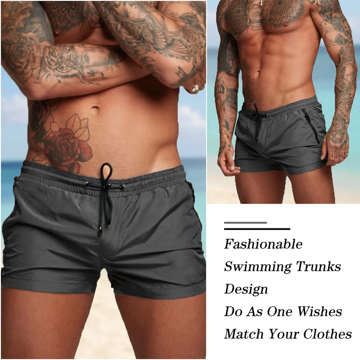 EDOTON Pantaloncini Sportivi, Uomo Slip da Bagno per Surf Hotspring sulla Spiaggia