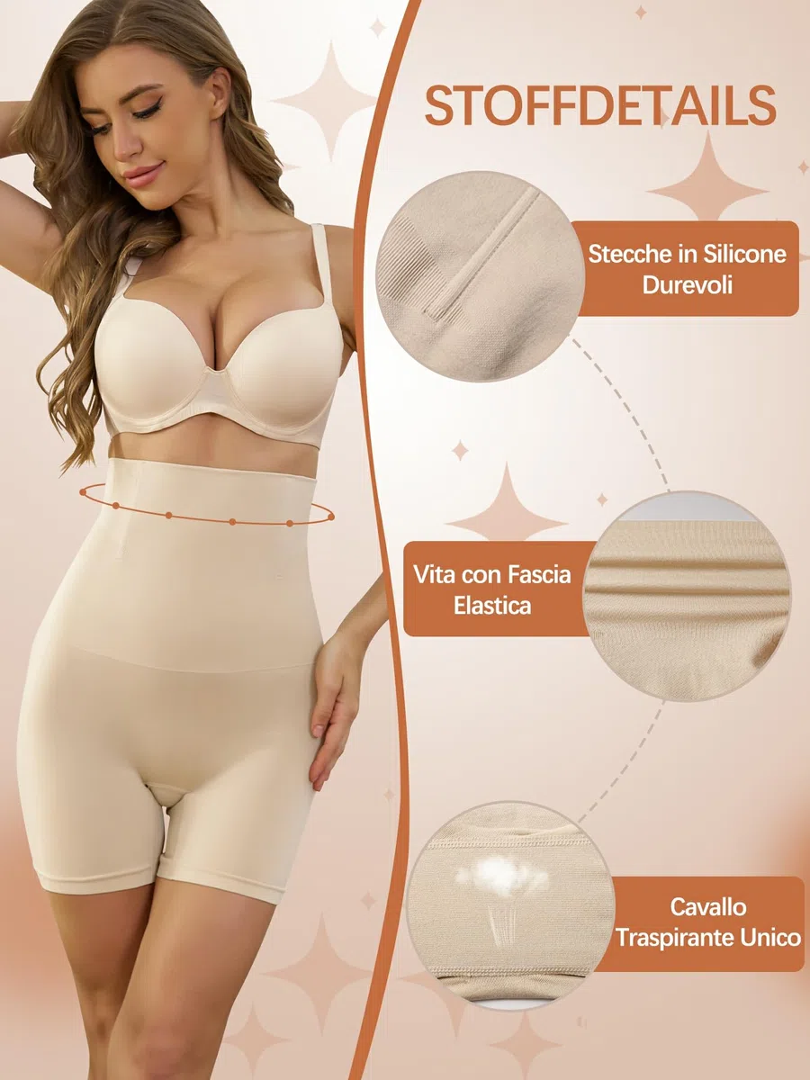 DIGZ Guaina Contenitiva Donna Pancia Piatta, Pancera Contenitiva Donna a Coscia Lunga, Mutande Contenitive Modellanti – Intimo Push Up Post Parto, Tessuto Elastico e Traspirante