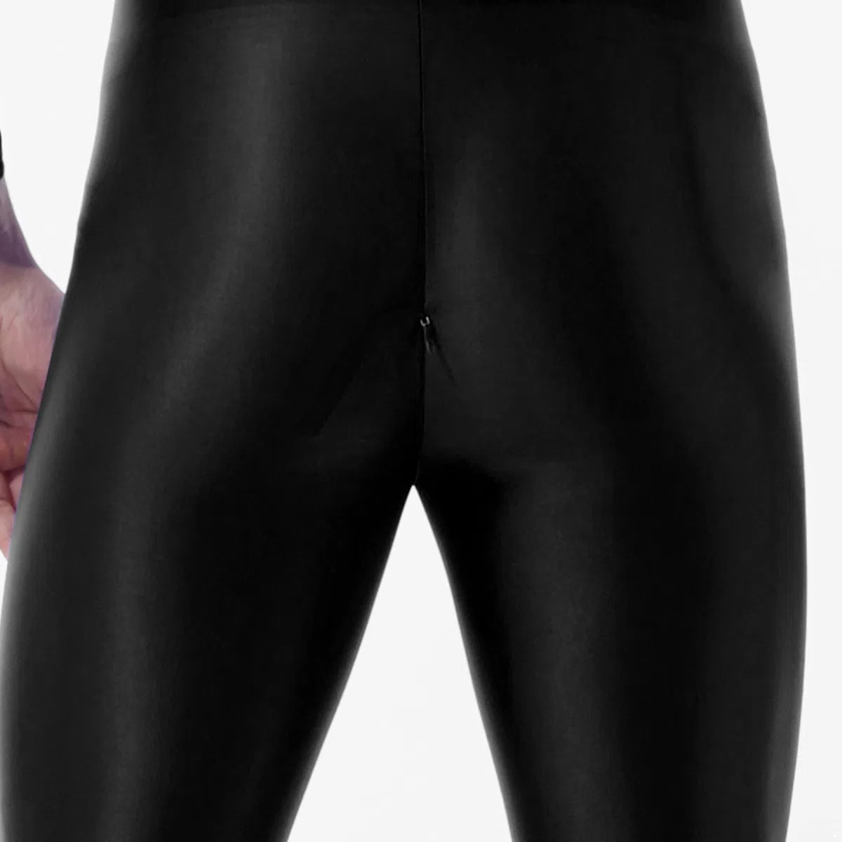 YiZYiF Body Uomo Metallico Bodystocking Catsuit Jumpsuit Leggings Tuta Intera Monopezzo Overall Body da Ginnastica Body Shaper Palestra Biancheria Intima
