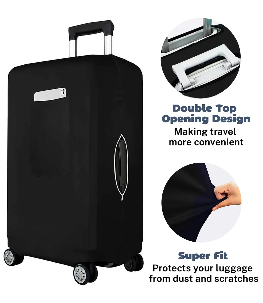 Morbuy Copri Valigia Grande per 29-32 Pollici, Elastica Nero Suitcase Cover con Ampia Tasca, XL Copri Trolley Protector con Cerniera, Antipolvere, Lavabile, Antigraffio