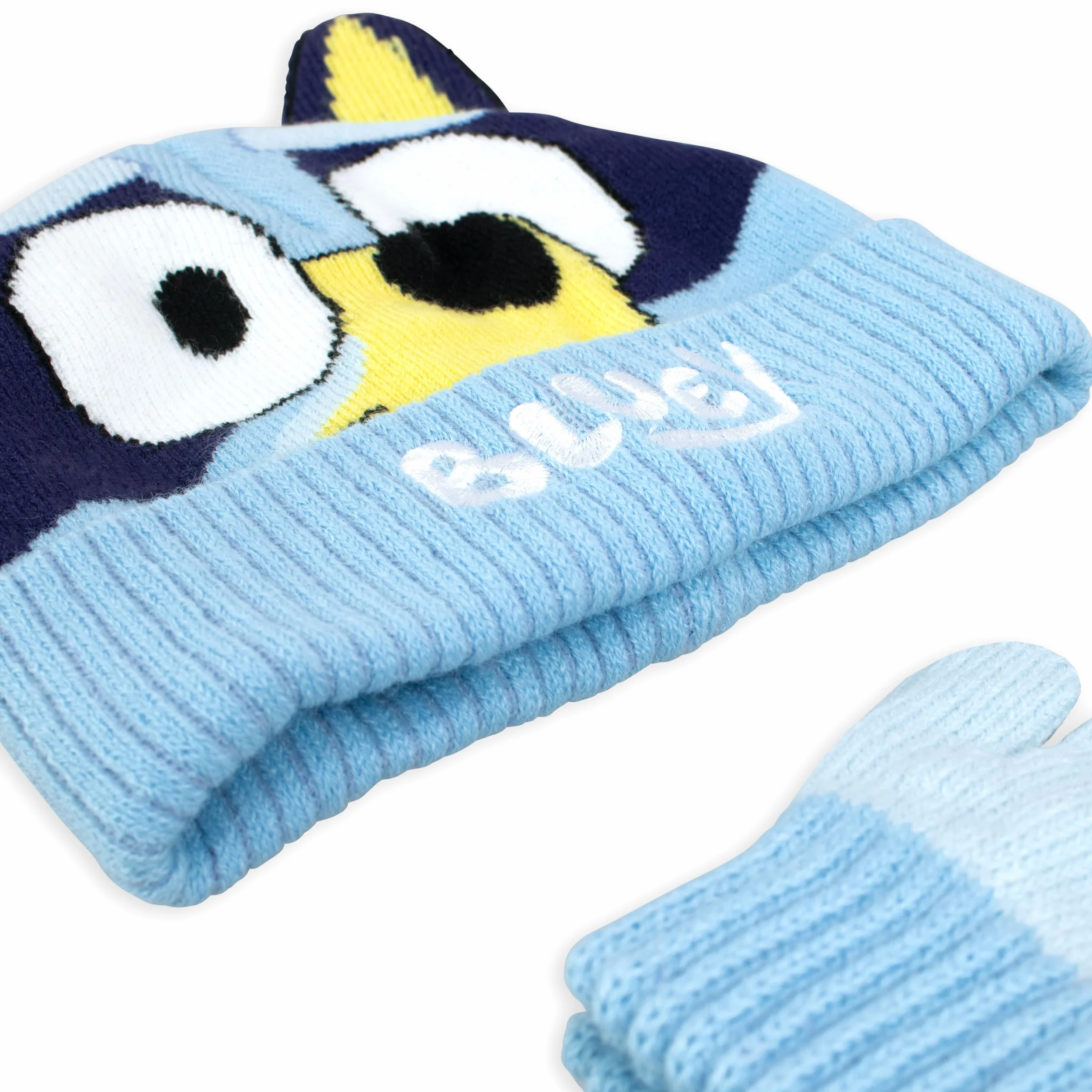 BlueY Set Cappello e Guanti per Bambini Berretto e Guanti Invernali per Bambine e Bambini | Cappello a Bobble per Bambini | Merchandising Ufficiale
