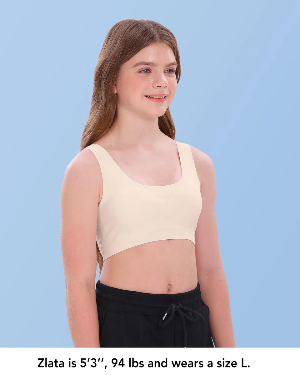 SALIA Girl Reggiseni Allenamento per Ragazze dai 10 ai 16 Anni Reggiseno Sportivo Senza Cuciture con Schiume Rimovibili, Daily