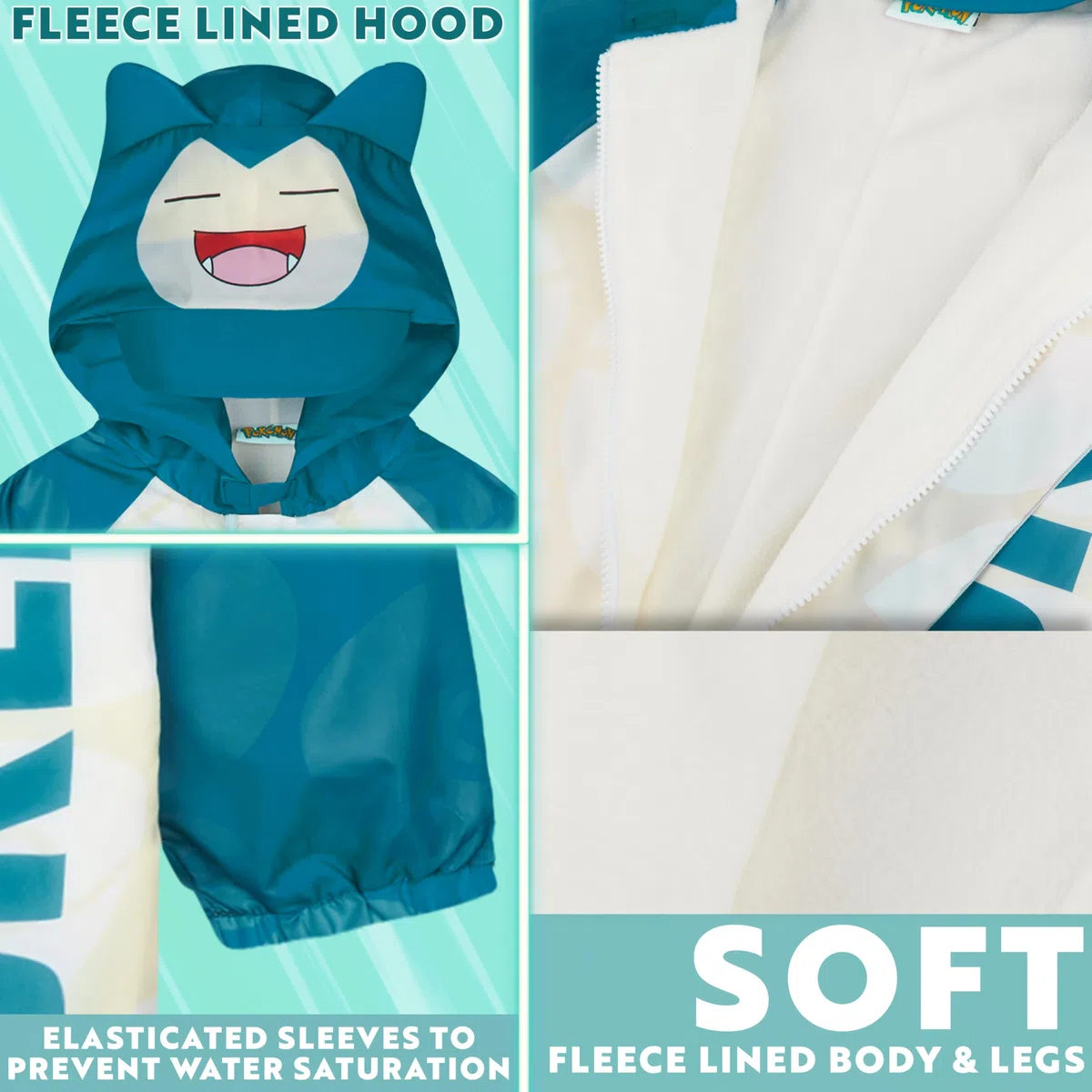 Get Trend Tuta Antipioggia Bambino con Cappuccio, Calda Fodera in Pile, Tuta Impermeabile Completo Regalo Ragazzo