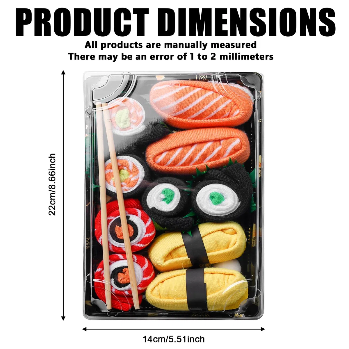 BAIFULAI 5 Paia di Calzini Sushi Divertenti Accessori per Uomo Donna Idee Regalo Divertenti