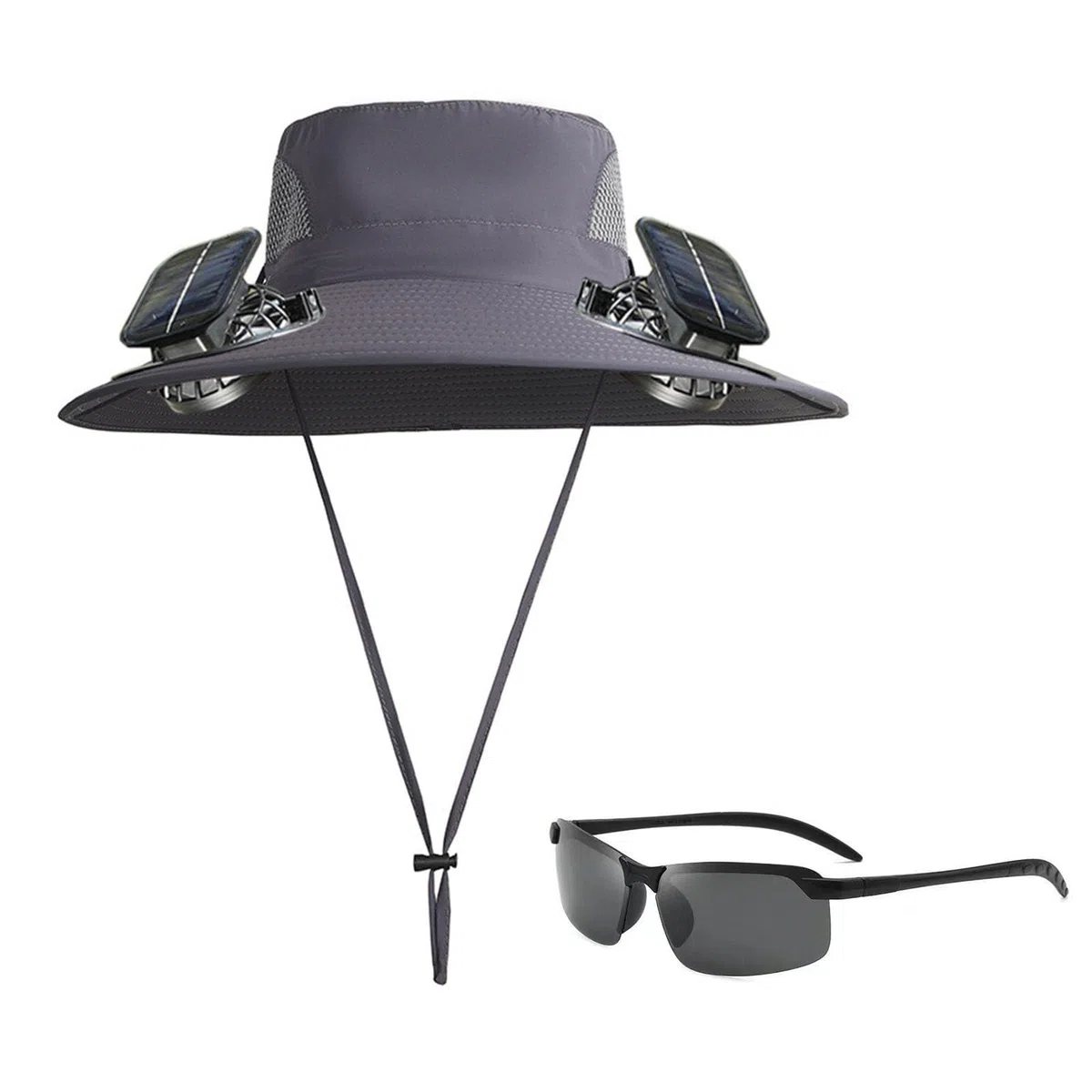 Cappello con Ventola a Energia Solare Largacappello Cappello per Unisex con Ricarica USB e 2 Ventole Solari per Pesca all'aperto Alpinismo