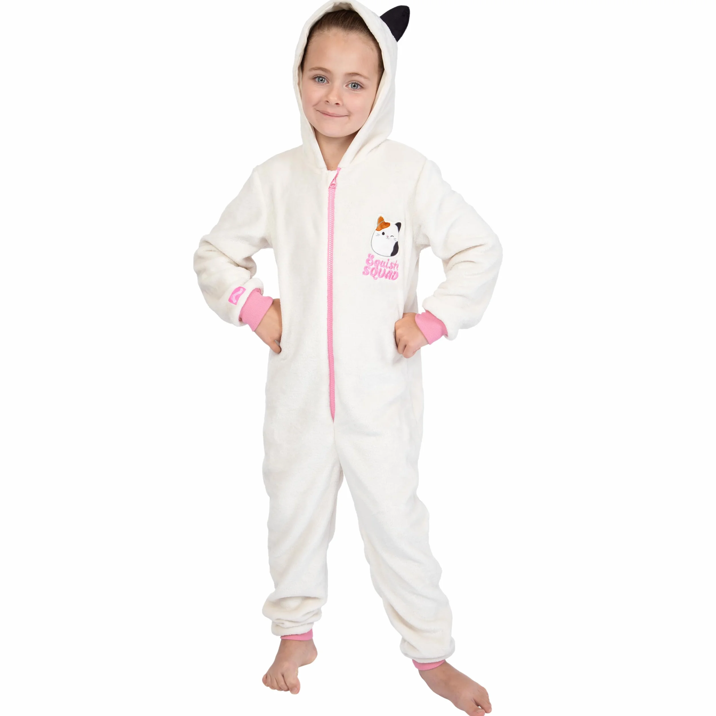 Squishmallows Gatto Pigiama Intero Bambina | Pigiama Pile | Pigiamone Bambina | 5 E 13 Anni