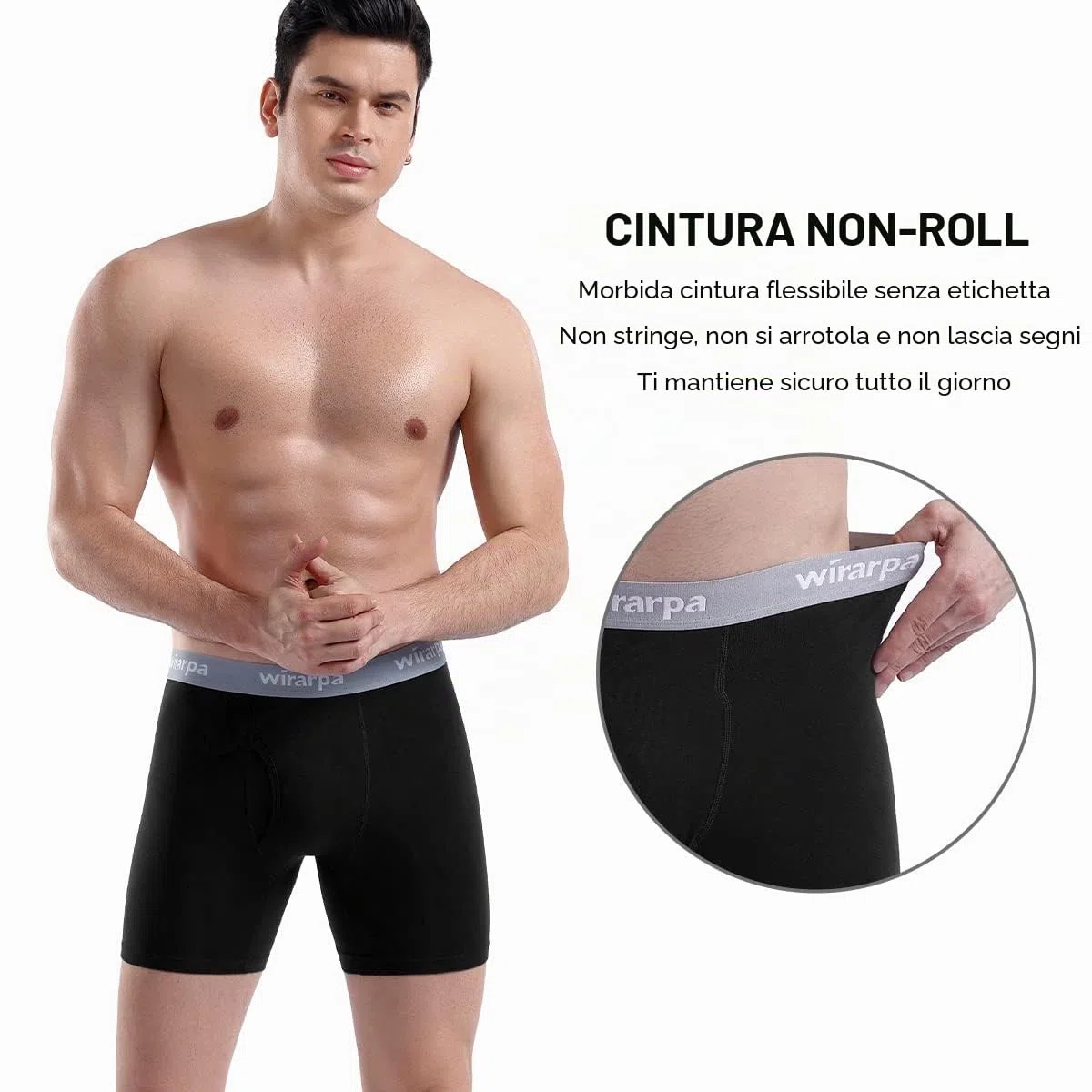 wirarpa Boxer Uomo Cotone Elasticizzato Mutande Uomo Intimo Maschile Senza Etichetta con Vola Aperta Pacco da 4
