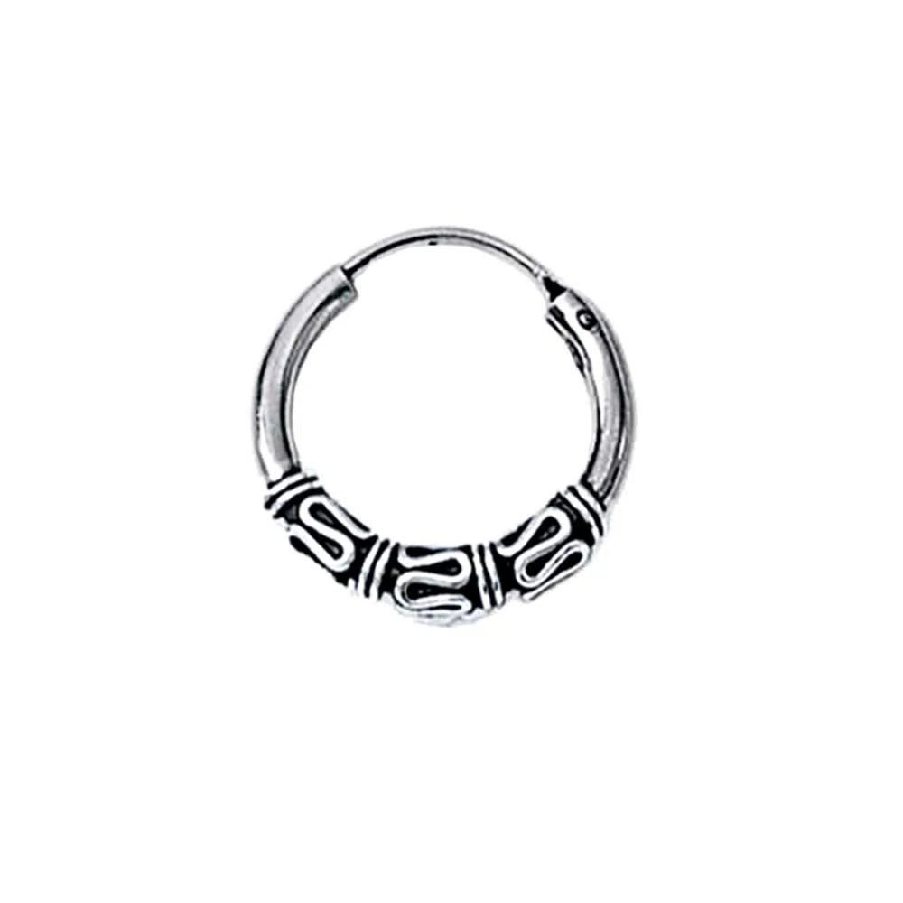 NKlaus Orecchino singolo in argento 925 Celtic CREOLE Gothic Celtic Bali SINGOLO 16mm 5042