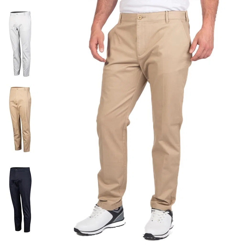Island Green - Pantaloni Chino in Cotone Elasticizzato, Pantaloni da Golf Uomo