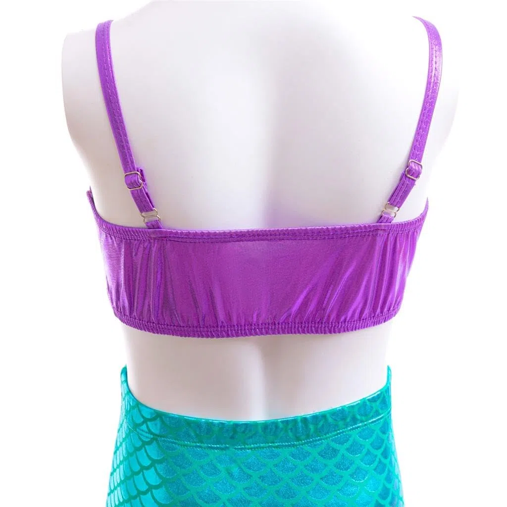 Lito Angels Vestito Costume da Bagno Tankini Due Pezzi Principessa Squame di pescecon Gonna per Bambina Taglia 2-9 Anni