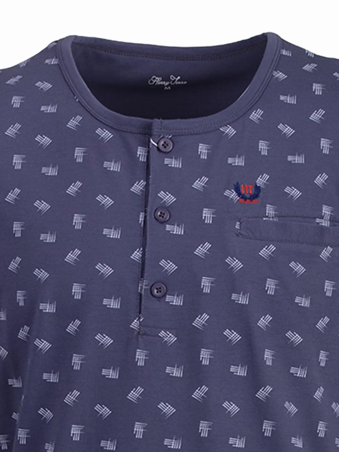 Camicia da notte da uomo a maniche lunghe con tasca sul petto con abbottonatura taglia M-3XL