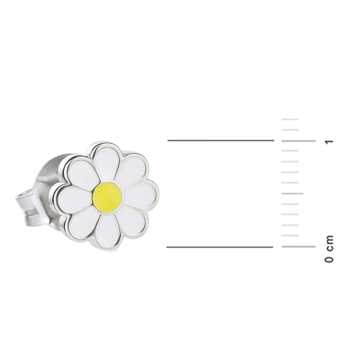 Sakrami Orecchini in Argento 925 con Perno per Bambini Margherita Smaltata - Kids Collection + Confezione Regalo Personalizzata - Orecchini per Nascita Comunione Battesimo Compleanno