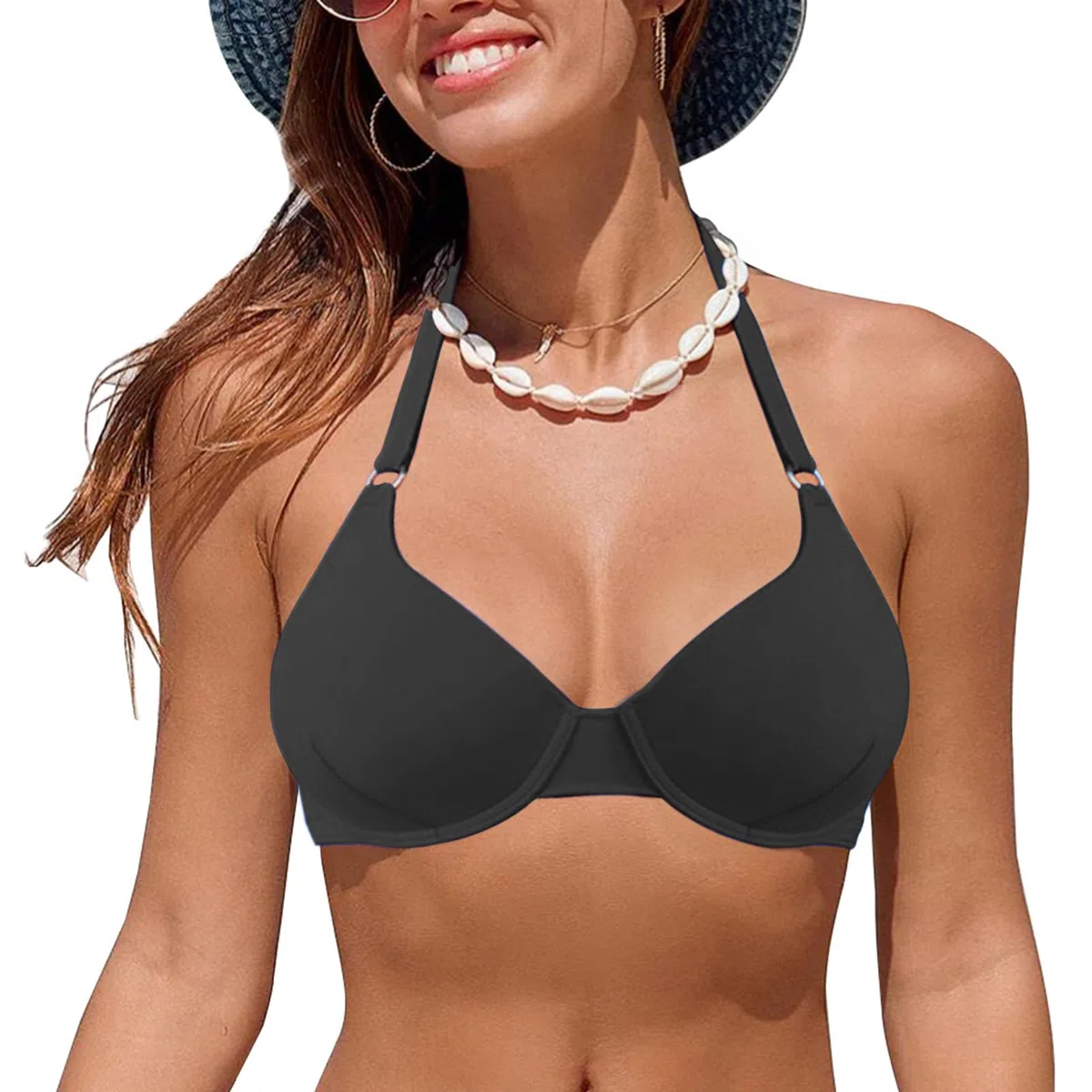 Rayson Top Bikini da Donna Push up Reggiseni Bikini a Triangolare Classico con Scollo a V Allacciatura al Collo