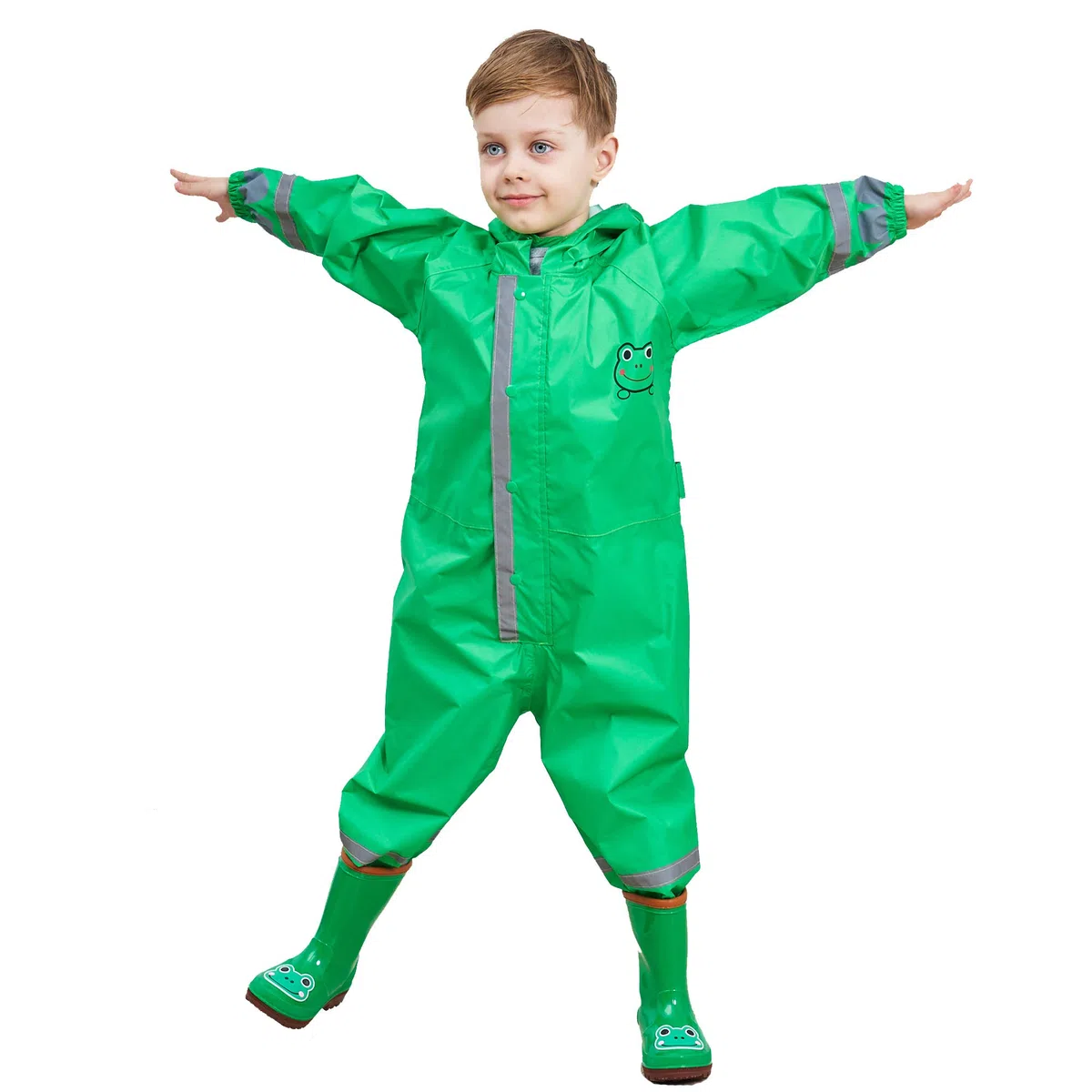 JinBei Impermeabile Bambino Pioggia Poncho Antipioggia Tuta Giacca Bambina Bambini Cappuccio Ragazze Ragazzi Animale Modello Portatile Jogging di Un Pezzo Impermeabili Unisex 3-10 Anni