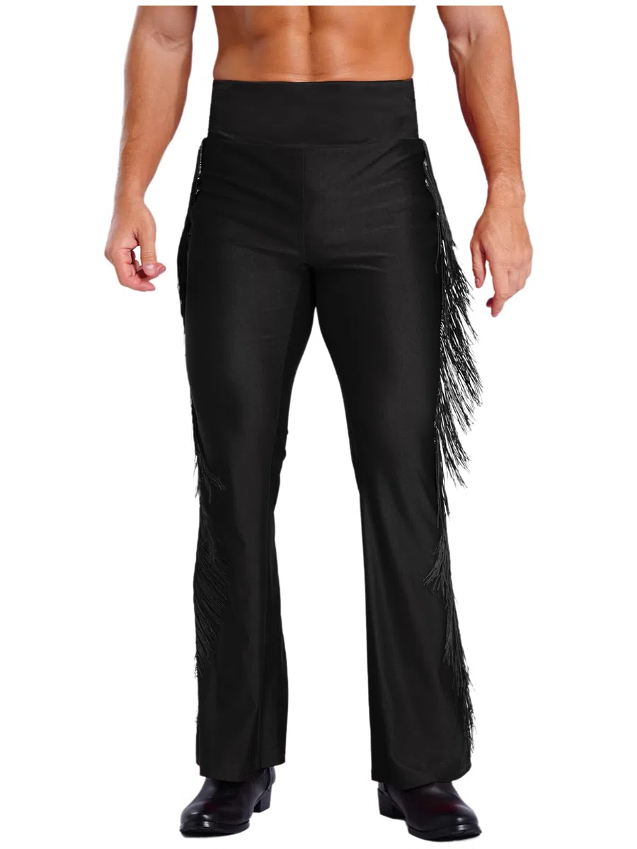 Completo da Ballo Latino Americano Uomo Camicia Body da Ginnastica Leotard con Strass e Nappa Pantaloni a Zampa Vestito da Ballo Valzer Samba Rumba Dancewear