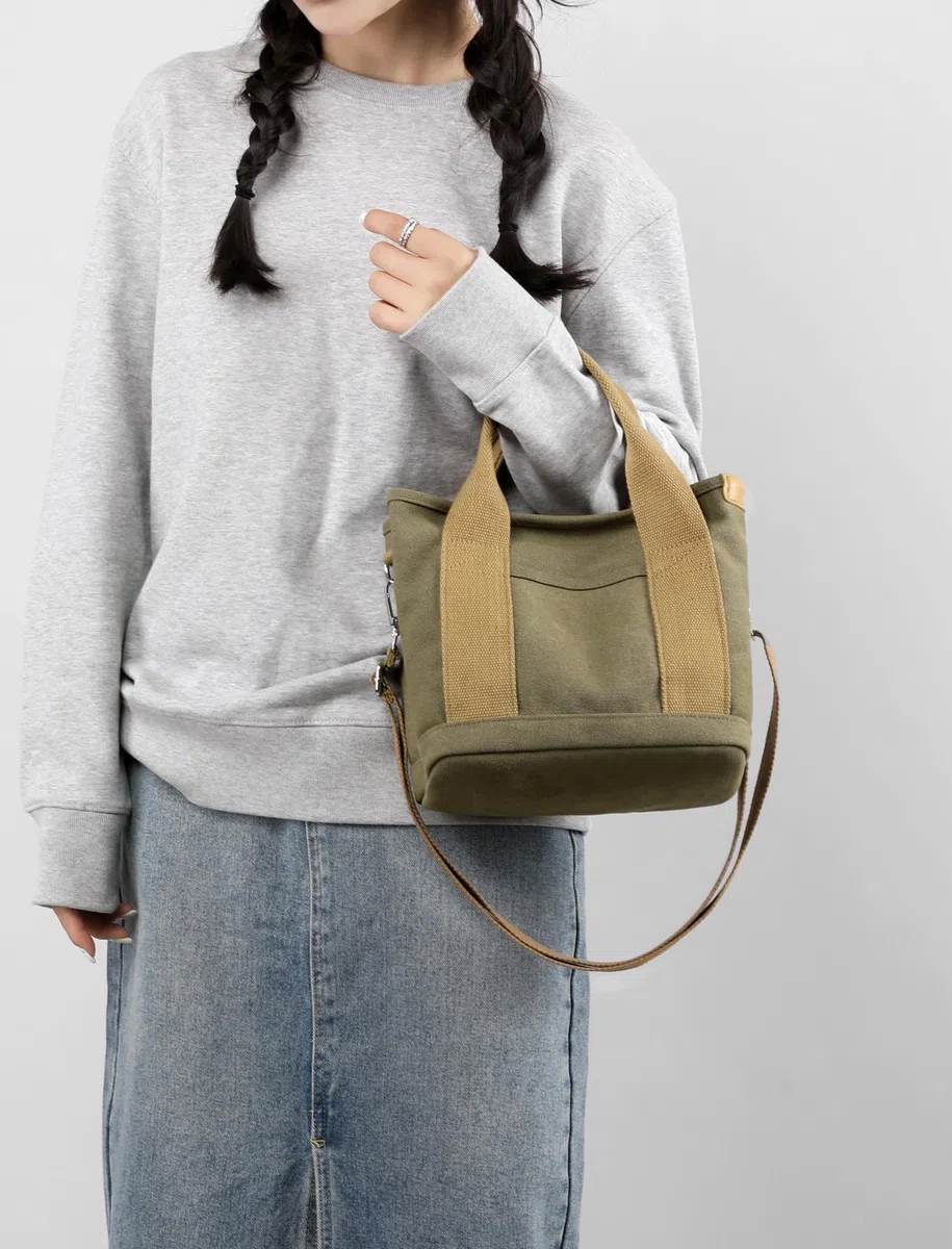 Halemet Piccola borsa tote con cerniera da donna Borsa a tracolla in tela, borsa hobo